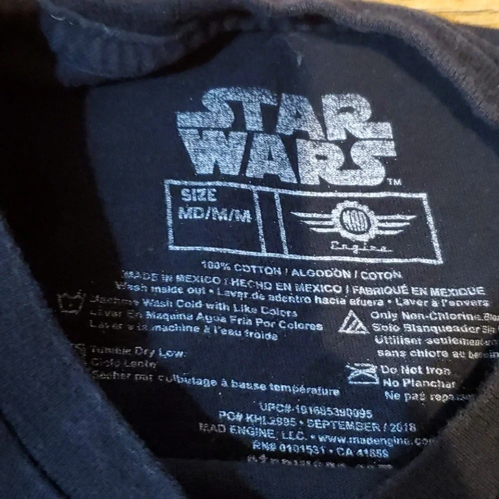 Star Wars Boys Black Long Sleeve Logo‎ Shirt Size Medium